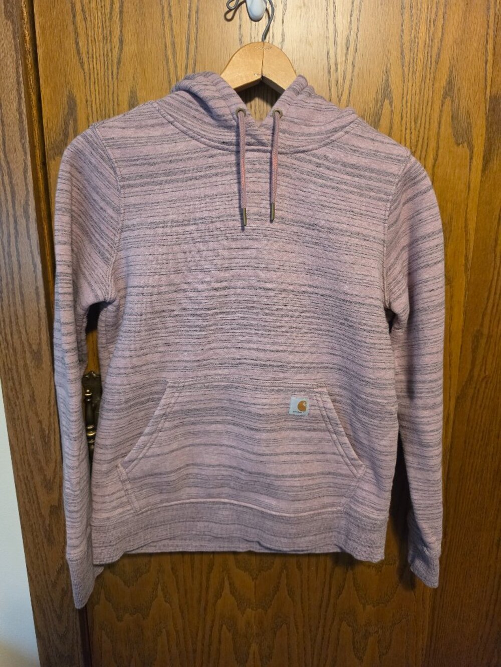 Carhartt Womens Clarksburg Pullover Hoodie Sweatshirt Pink Space Dye Small